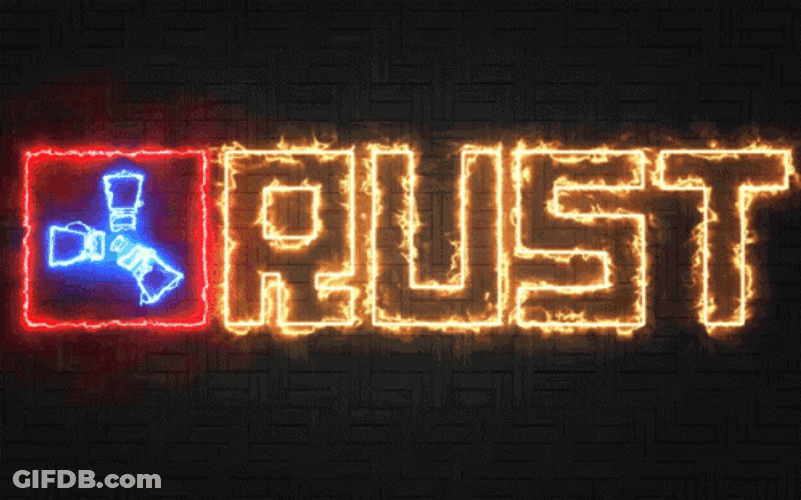 Rust Logo On Fire GIF
