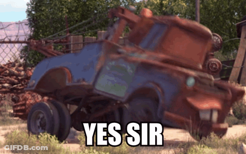 Rusted Tow Truck Saying Yes Sir GIF