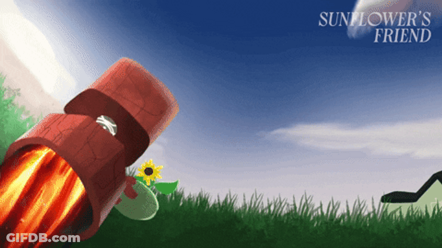 Rusty Robot Lift Off Sunflowers Friend GIF