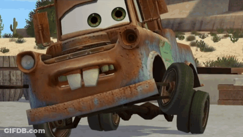 Rusty Tow Truck From Cars Sitting On Ground GIF
