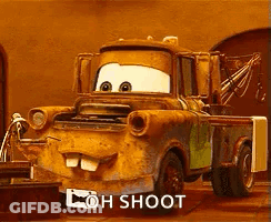Rusty Tow Truck From Cars Smiling Says Ooh Shoot GIF