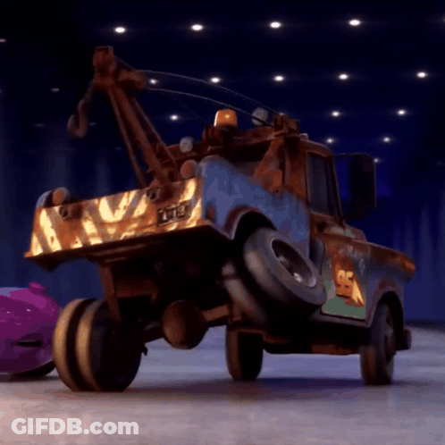 Rusty Tow Truck With Number 55 GIF