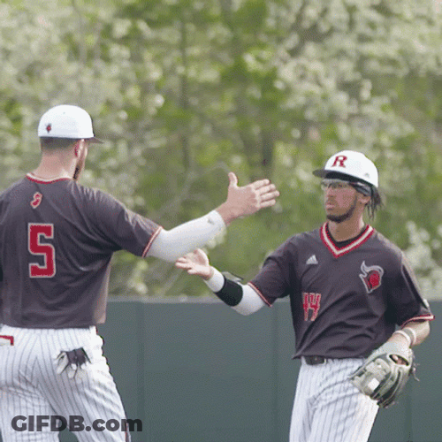 Rutgers Baseball Player Shake Hand Hug GIF