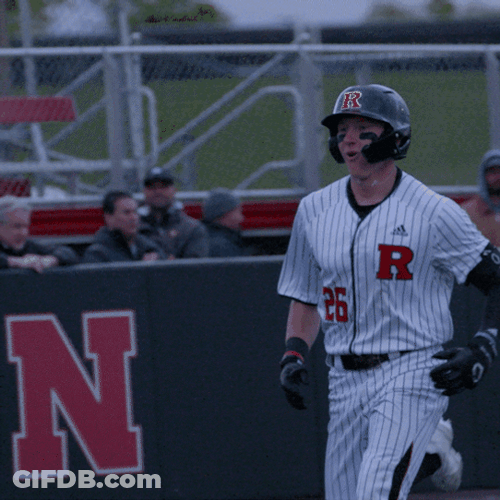 Rutgers Baseball Players Bump Heads GIF