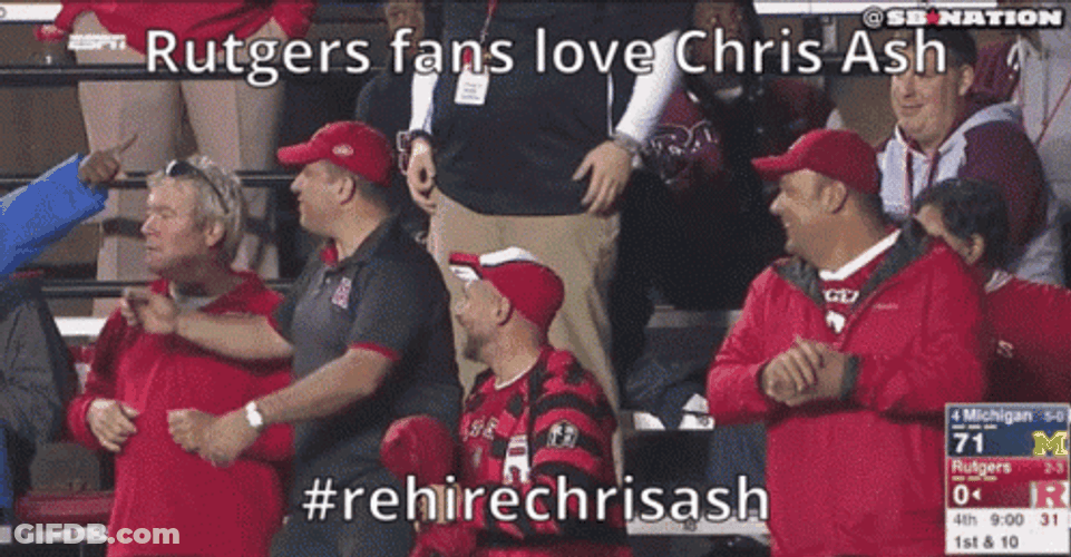 Rutgers Basketball Coach Chris Ash Hugging GIF