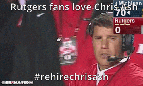 Rutgers Fans Love Chris Ash #RehireChrisAsh On Screen GIF