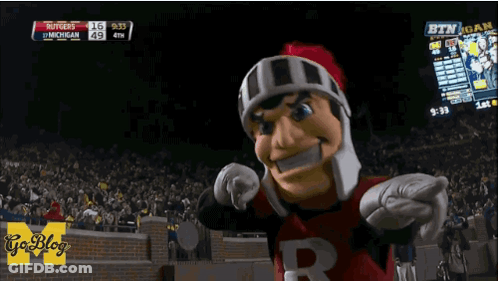 Rutgers Football Mascot On Field GIF