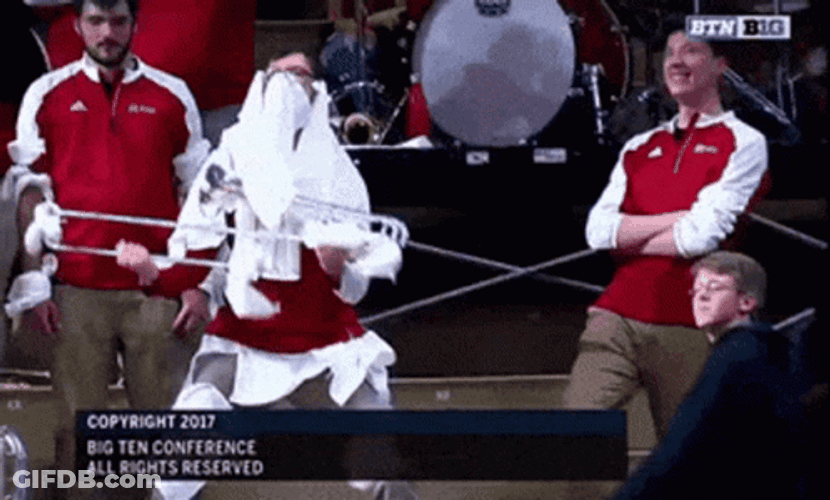 Rutgers Saxophonist Dance Face Covered GIF