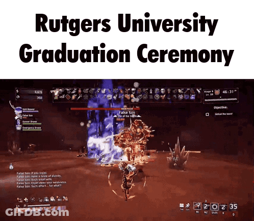 Rutgers University Graduation Ceremony Video Game Screenshot GIF
