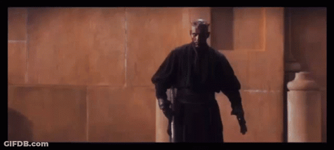 Ruthless Darth Maul Double-Bladed Light Sabber GIF