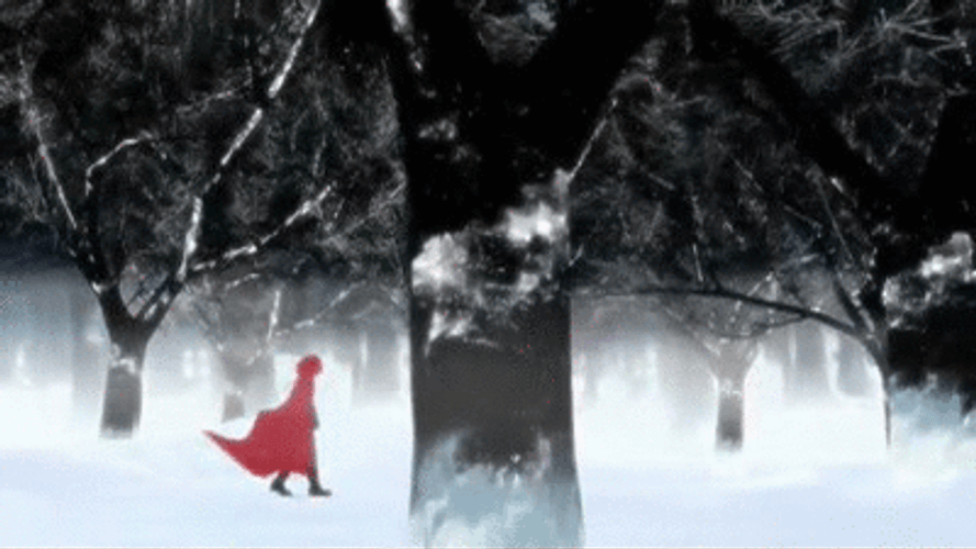 Rwby Red Riding Hood Walking In Snow GIF