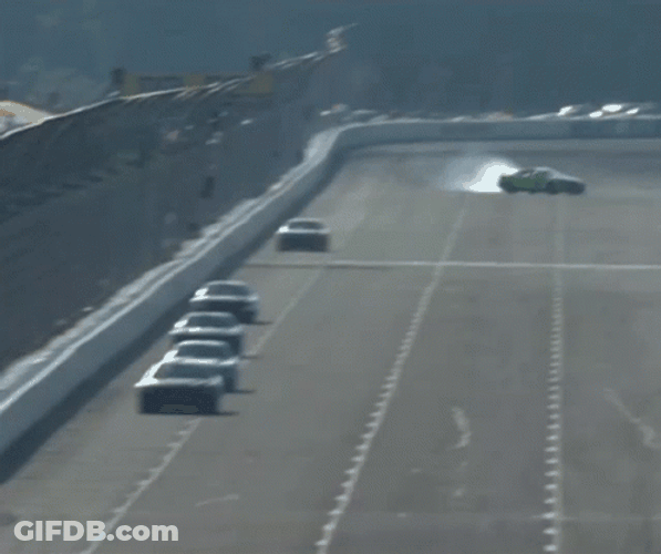 Ryan Blaney Crashing His Car GIF