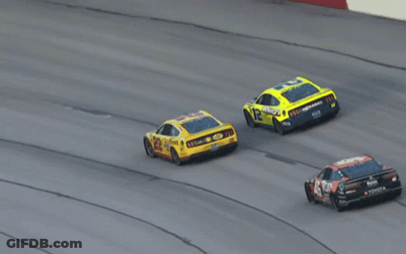 Ryan Blaney Driving In Nascar GIF