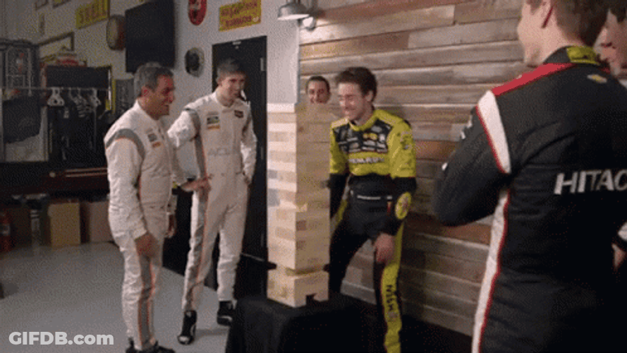 Ryan Blaney Playing Jenga GIF