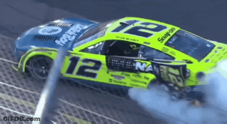 Ryan Blaney Spinning His Car GIF