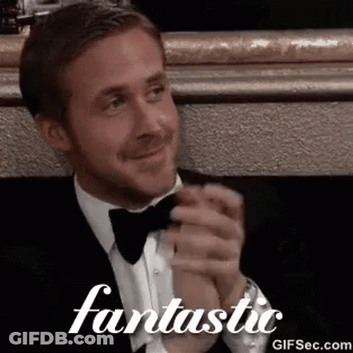 Ryan Gosling Claps Fantastic GIF