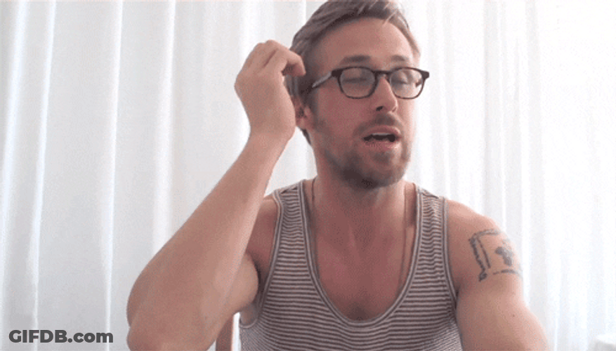 Ryan Gosling Fixing His Hair GIF