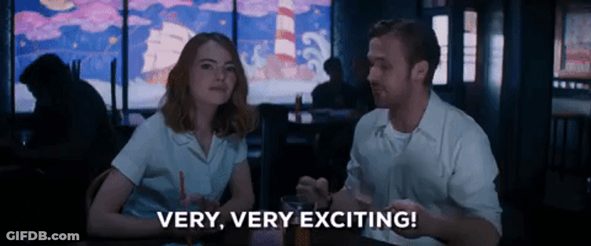 Ryan Gosling Says Very Exciting GIF