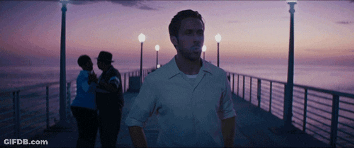 Ryan Gosling Singing While Walking Slowly GIF