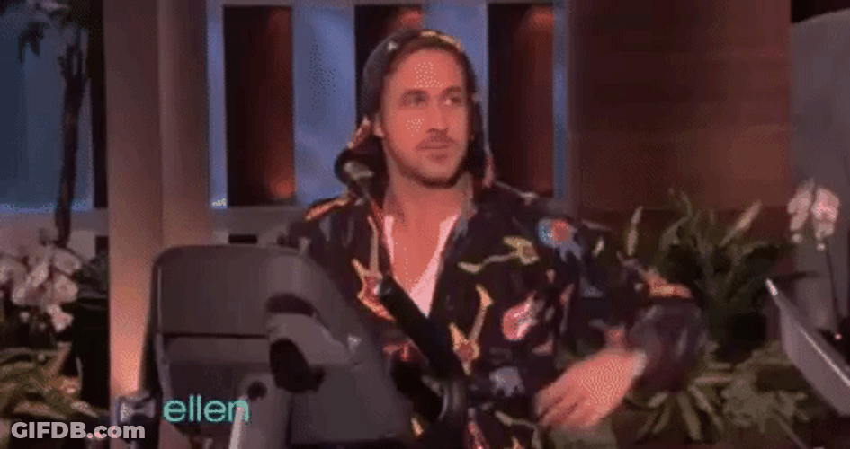 Ryan Gosling Wearing Jumping Jammerz GIF