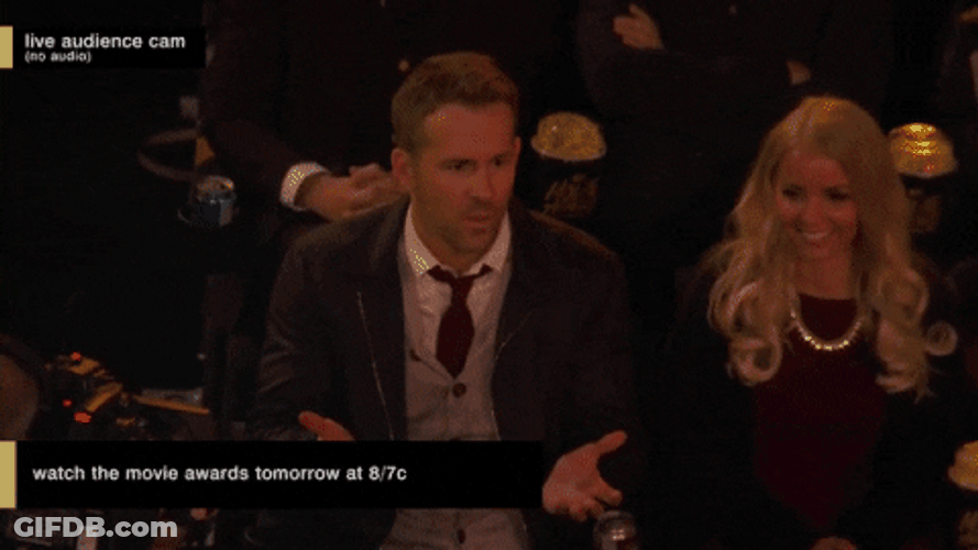 Ryan Reynolds Watch Movie Awards GIF