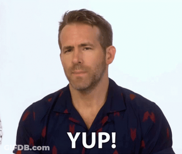 Ryan Reynolds Yup GIF