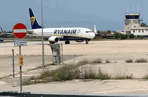 Ryanair Plane On Runway GIF