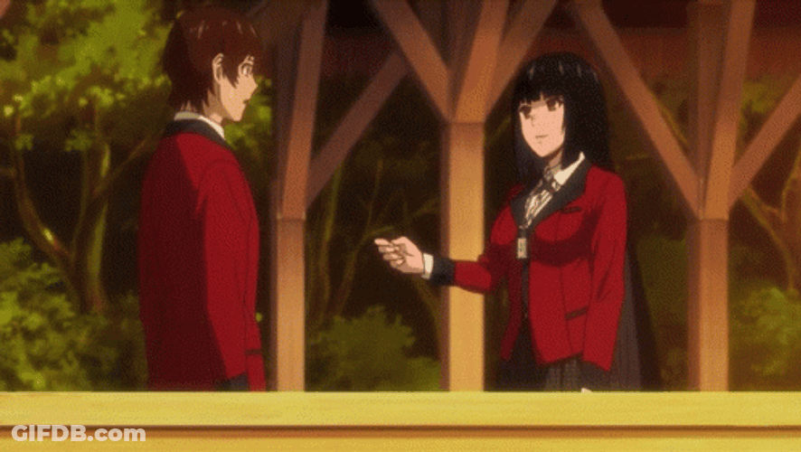 Ryota Suzui And Yumeko Jabami Coin Flip GIF