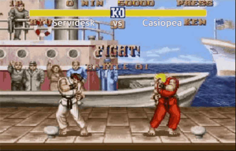 Ryu Hadouken Vs Ken Hadouken GIF