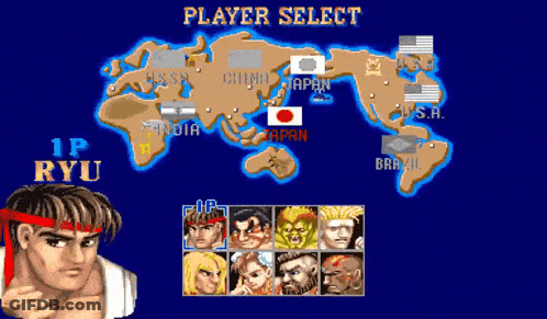 Ryu Player Select Screen GIF
