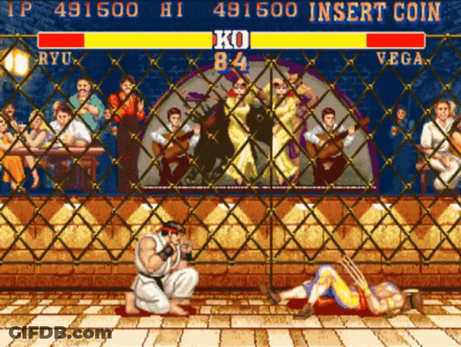 Ryu Vs Vega Hadouken GIF
