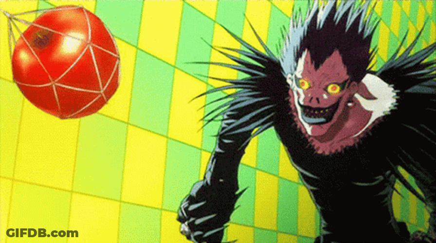 Ryuk Death Note Chasing Apple GIF