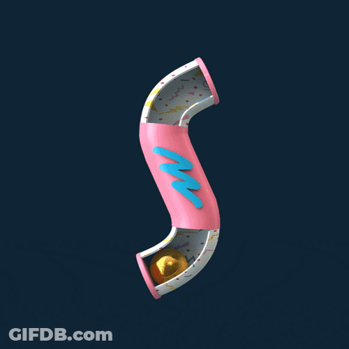 S Shaped Transparent Tube Kinetic Art GIF