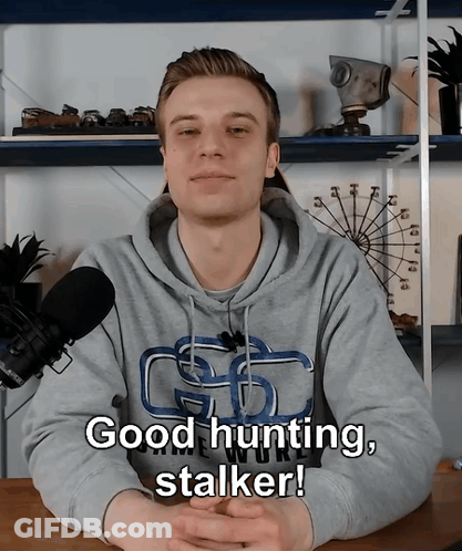 S.T.A.L.K. Poster Man With Gas Mask GIF