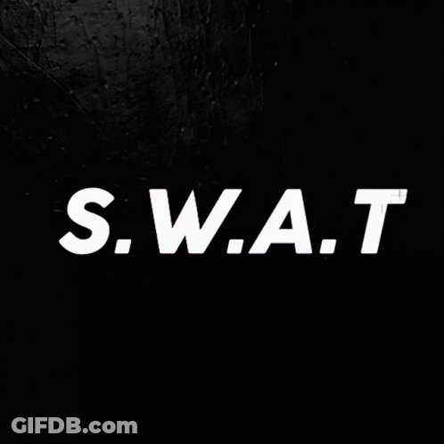 S.W.A.T. White Letters Black Background GIF