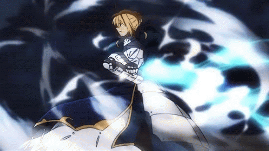 Saber Artoria Pendragon Fate Stay Attack Battle GIF