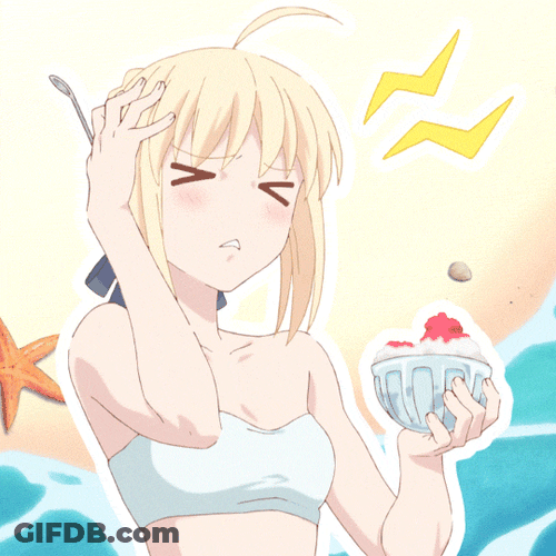 Saber Artoria Pendragon Fate Stay Beach Headache GIF