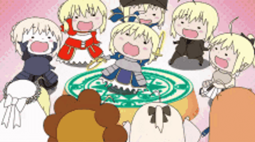 Saber Artoria Pendragon Fate Stay Chibi Dancing GIF