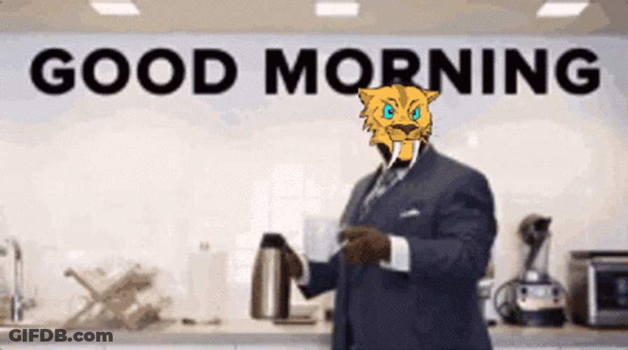 Saber Tiger Good Morning Work Dance GIF