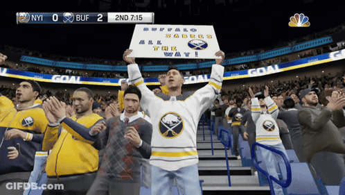 Sabres Fan Holding All The Way Sign GIF