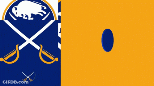 Sabres Logo On Blue Background GIF