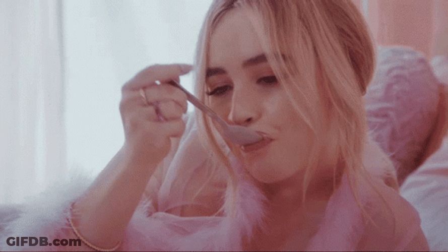 Sabrina Carpenter Holding A Spoon GIF