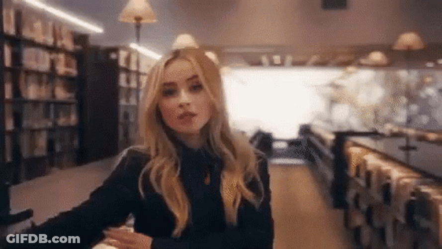 Sabrina Carpenter Singing On The Library GIF