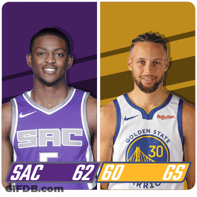 Sacramento And Golden State Basketball Players GIF