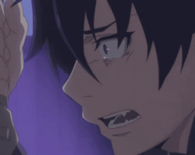 Sad Anime Boy Crying With Anger GIF