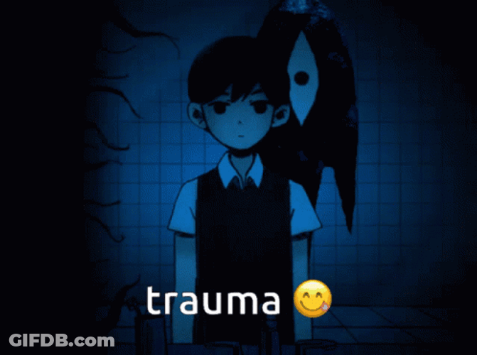 Sad Anime Boy Omori Experiencing Trauma GIF