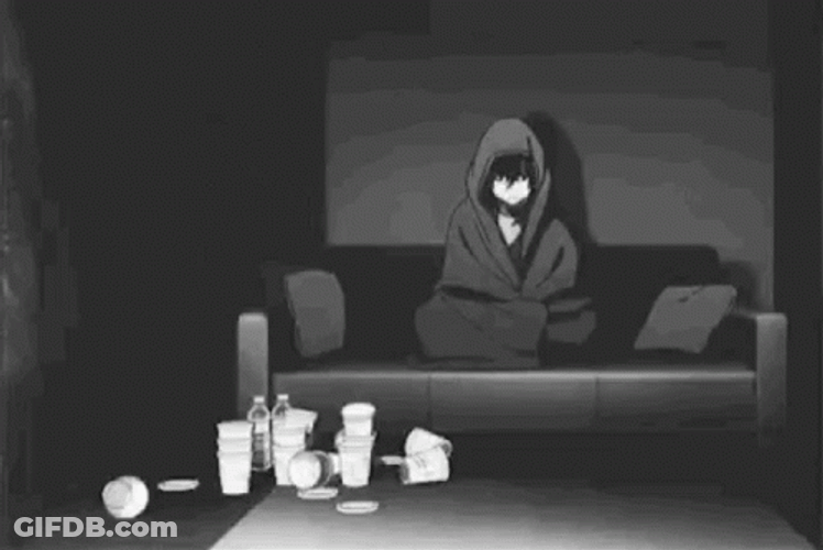 Sad Anime Boy On Couch GIF