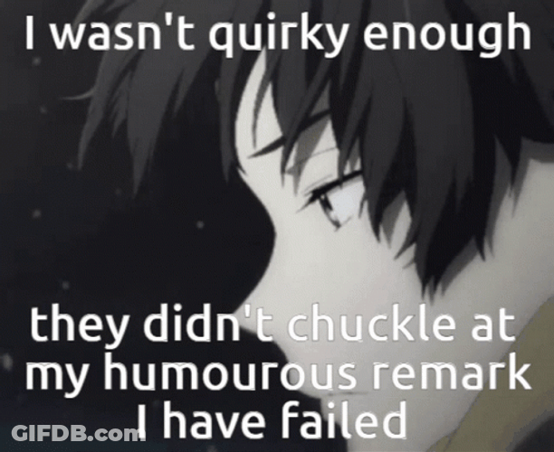 Sad Anime Boy Wasn't Quirky Enough GIF