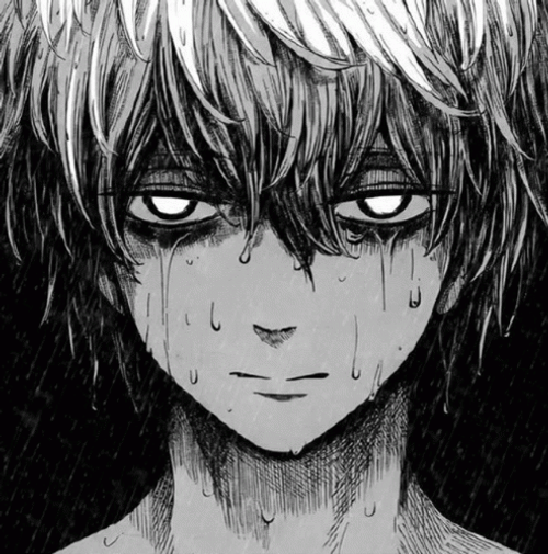 Sad Anime Boy With Tired Tearful Eyes GIF