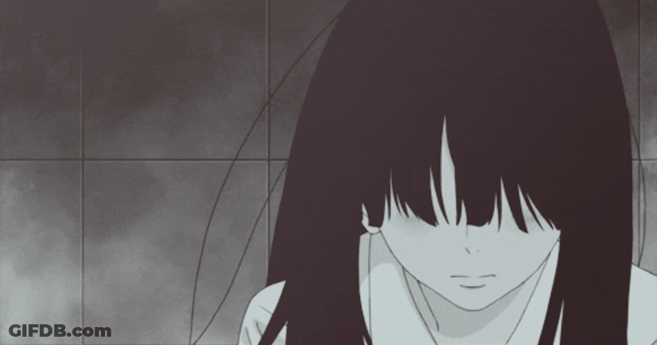 Sad Anime Girl Black And White GIF